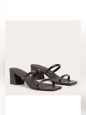 Everlane Shoes 7 Double Strap Heel Sandals Black